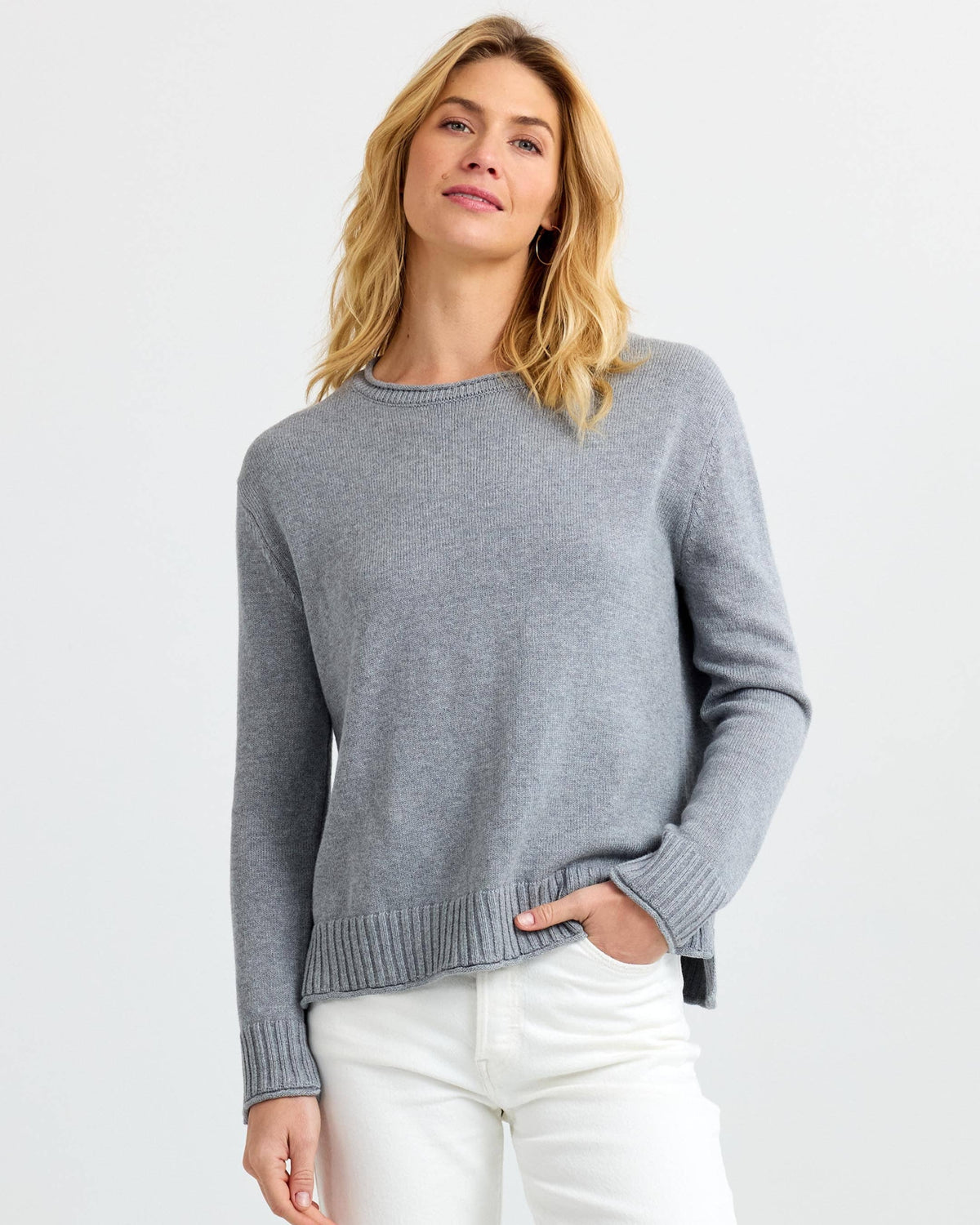 Everyday Cotton Crew in Stone