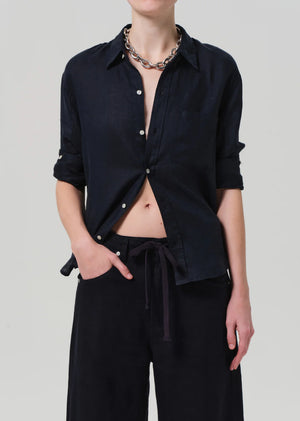 Citizens of Humanity Kayla Shrunken Navy Linen