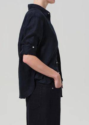 Citizens of Humanity Kayla Shrunken Navy Linen