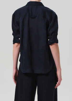 Citizens of Humanity Kayla Shrunken Navy Linen