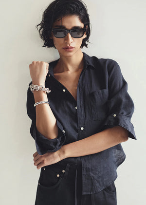 Citizens of Humanity Kayla Shrunken Navy Linen