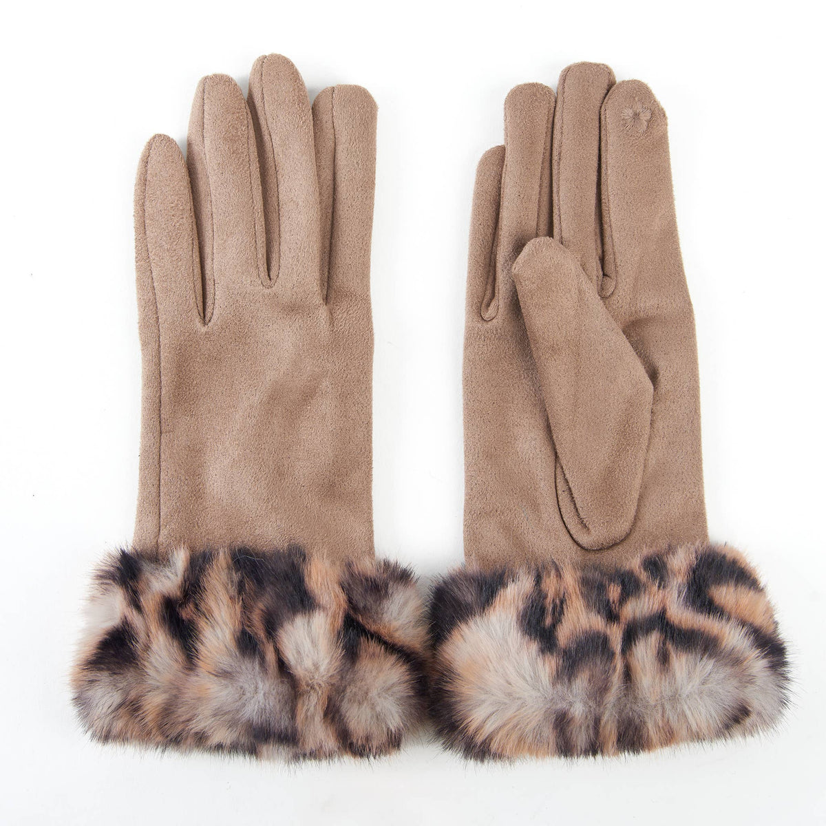 Ryan Animal Print Faux Fur Texting Winter Gloves