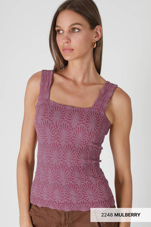 NIKIBIKI Lace Textured Square Top - 8 Colors