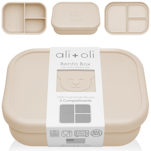 Ali+Oli Leakproof Silicone Bento Box (Coco) Back to School