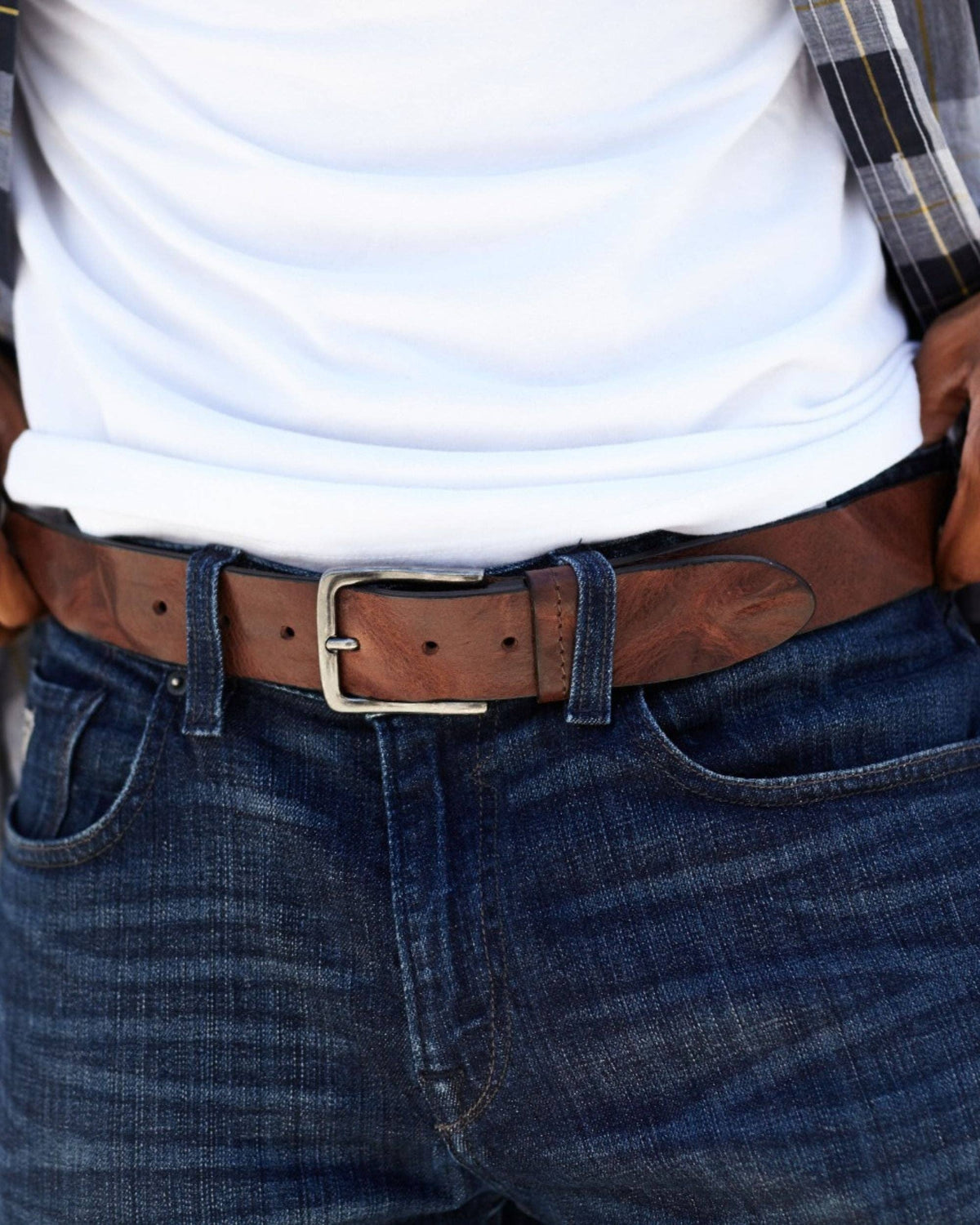Dani Leather Belt with Silver Buckle