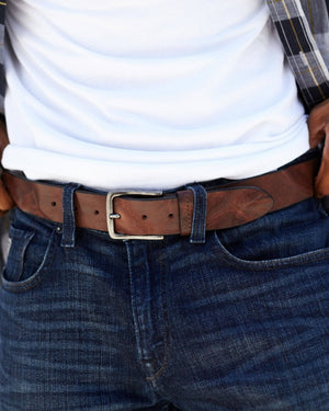 Dani Leather Belt with Silver Buckle
