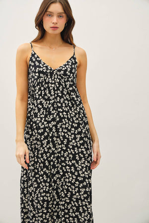 Maeve Black Floral Maxi Dress