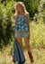 Daisy Vibrant Floral Button Down Cami Tank Top