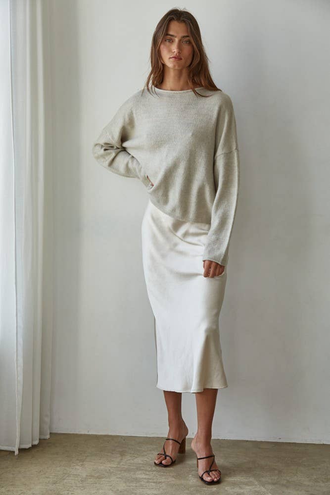 Clara Knit Rolled Pullover Sweater