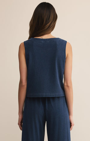Z Supply Solace Jersey Denim Top