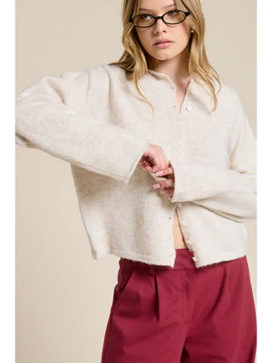 Essential Button Down Cardigan Top