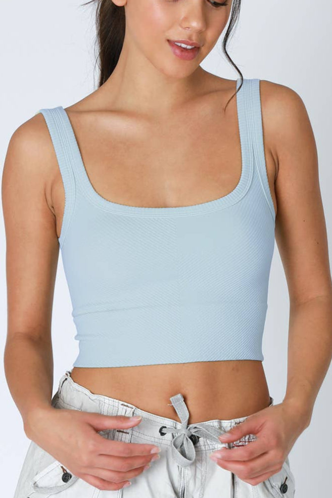 NIKIBIKI Chevron Ribbed Crop Top - 10 Colors