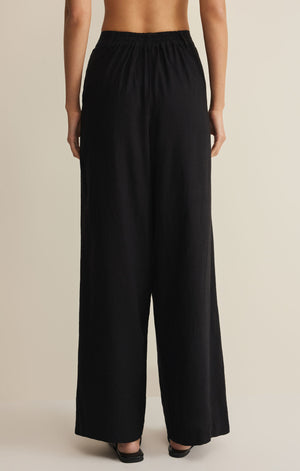 Z Supply Overlook Black Linen Pant