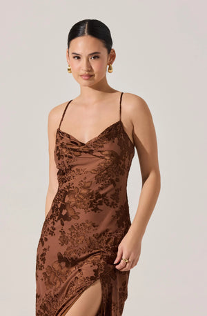 ASTR THE LABEL Gaia Dress in Brown Floral