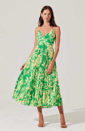 ASTR THE Label Blythe Dress Lime Floral