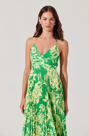 ASTR THE Label Blythe Dress Lime Floral