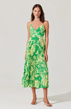ASTR THE Label Blythe Dress Lime Floral