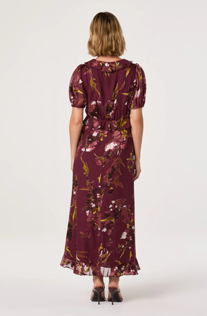 ASTR THE LABEL Bennet Dress Wine Floral