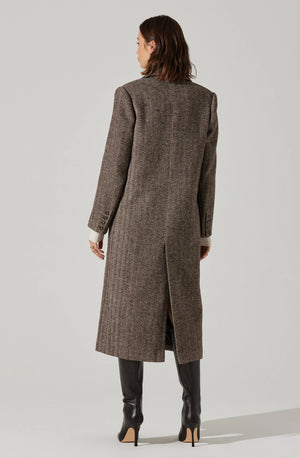 ASTR THE LABEL Morana Coat in Brown Herringbone