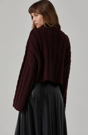 ASTR THE LABEL Sloan Wine Cropped sweater