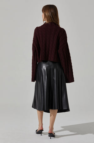 ASTR THE LABEL Sloan Wine Cropped sweater