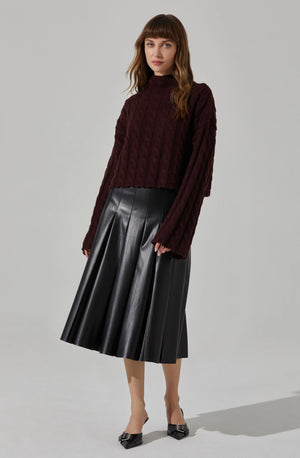 ASTR THE LABEL Sloan Wine Cropped sweater