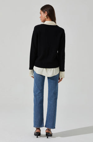 ASTR THE LABEL Jianna Black Layered Sweater