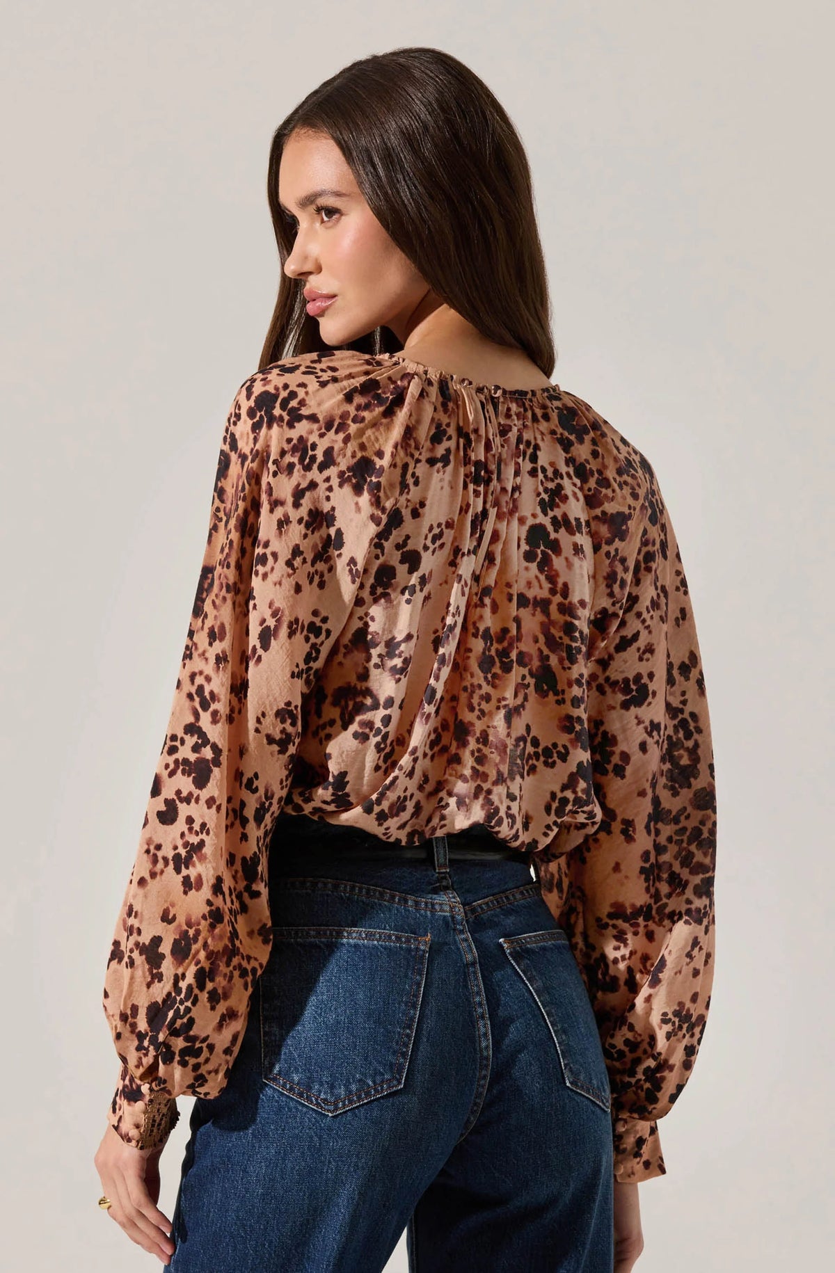 ASTR THE Label Reyen Animal Print Blouse