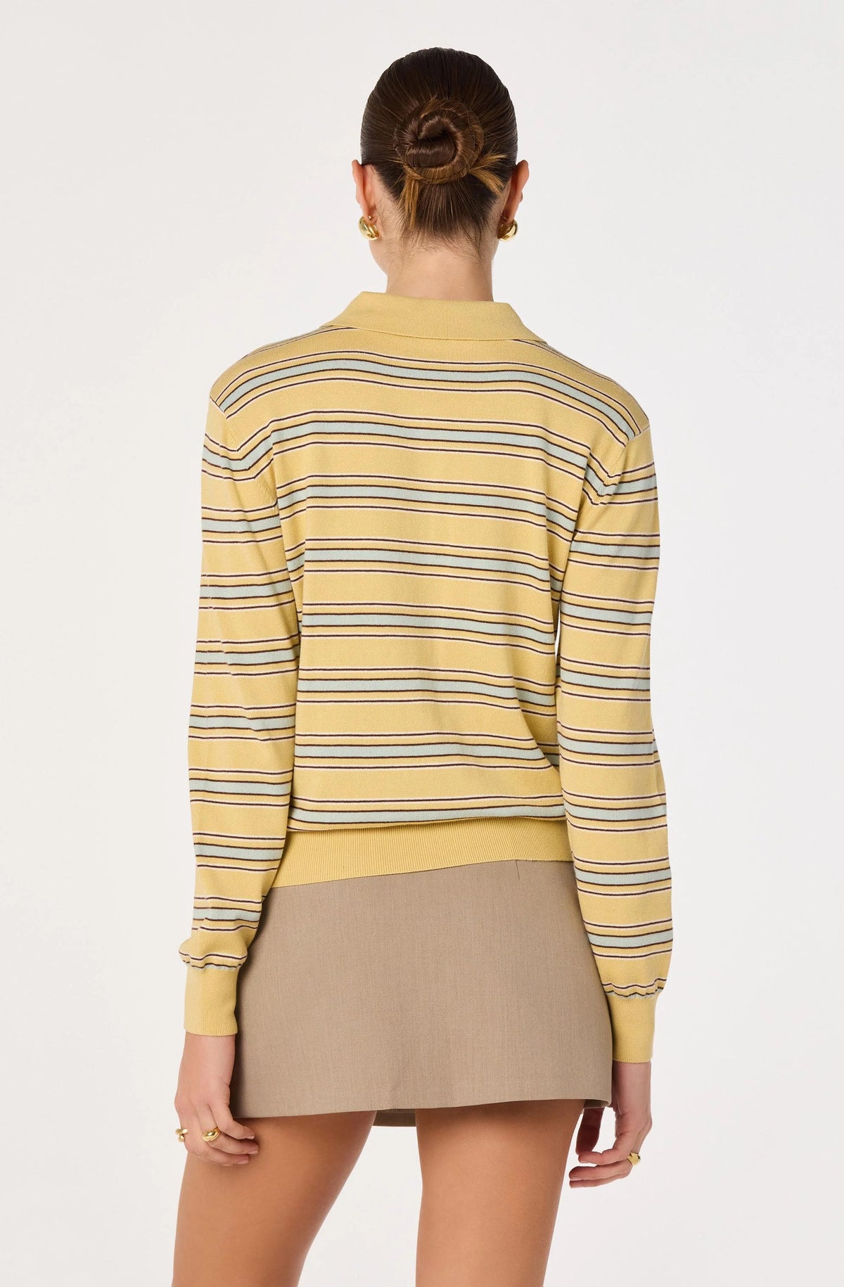 ASTR Dora Sweater in Yellow Stripe