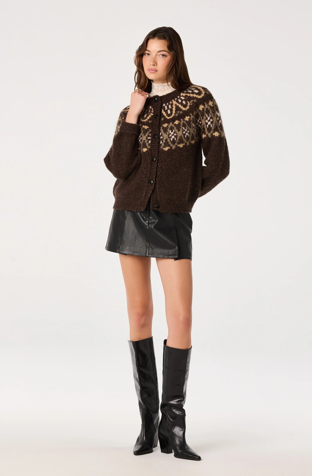 ASTR Irene Cardigan in Brown