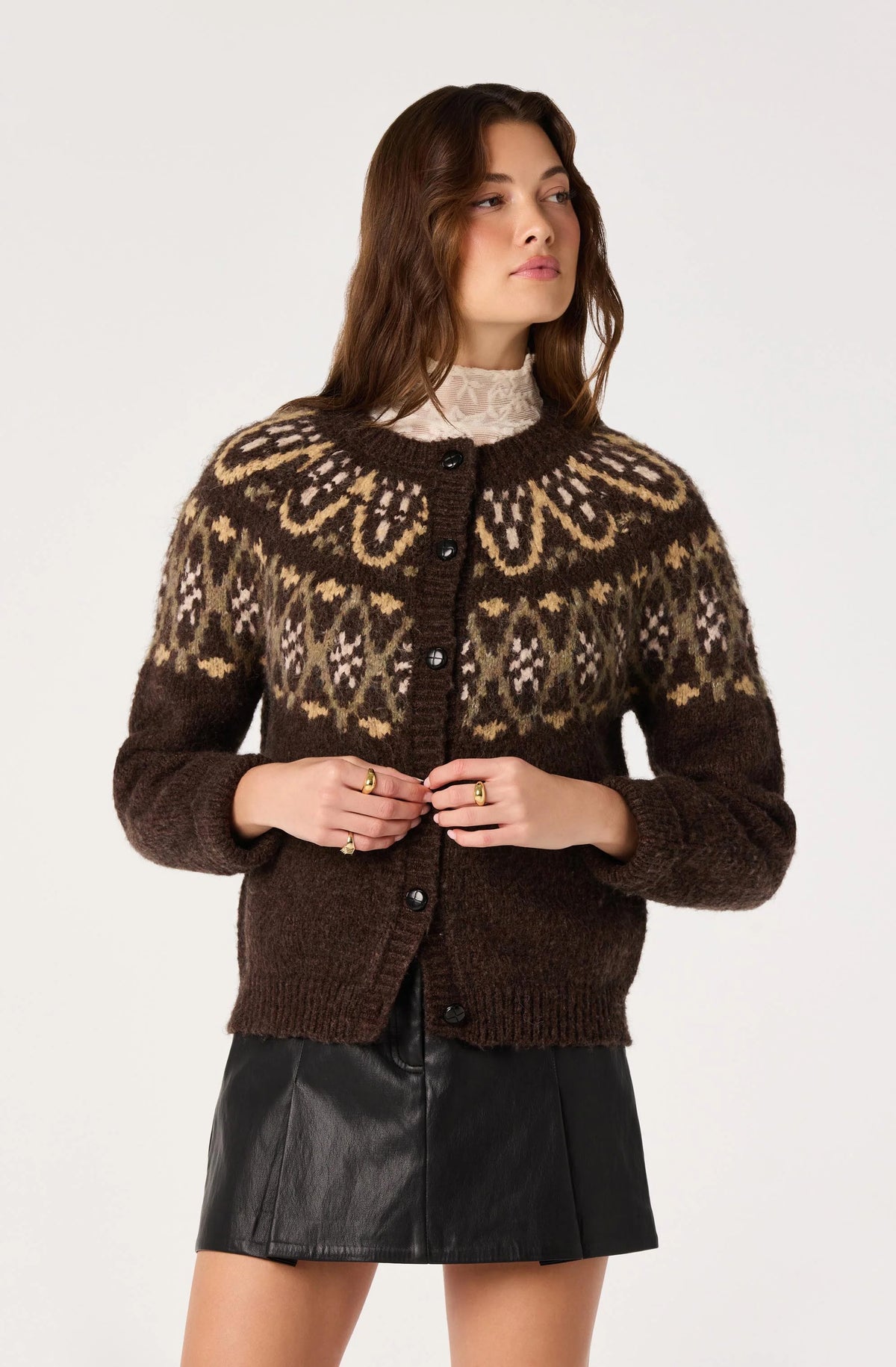 ASTR Irene Cardigan in Brown