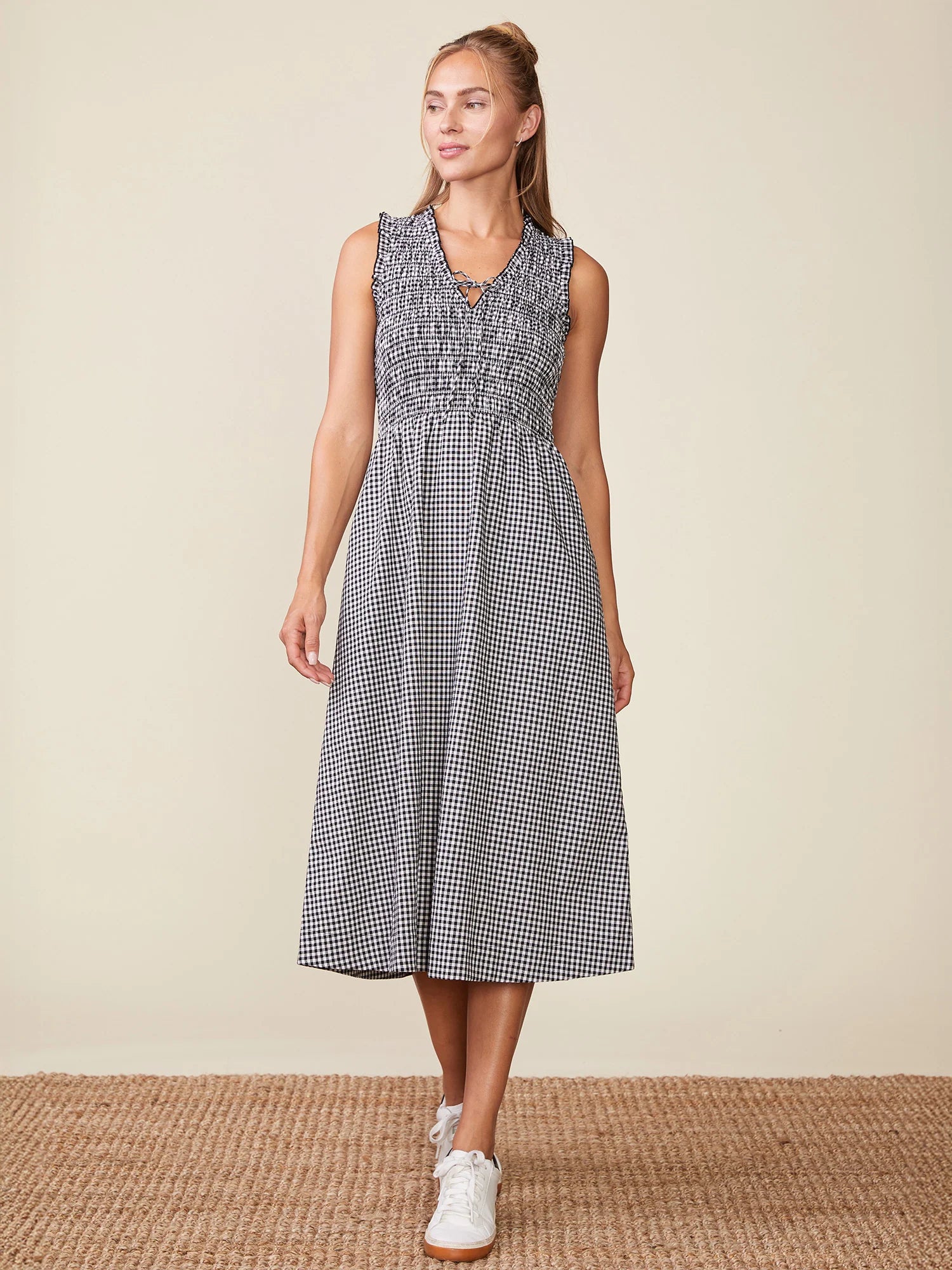 Smocked Top Gingham Dress