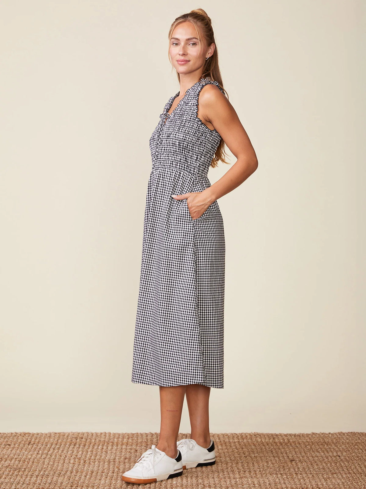 Smocked Top Gingham Dress