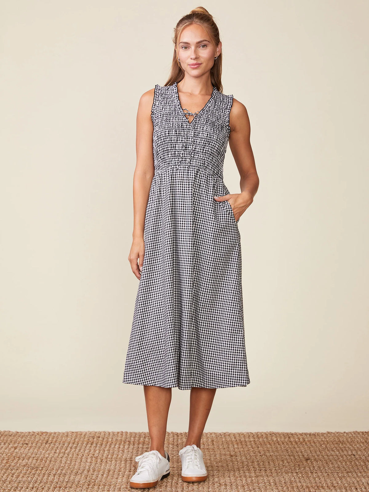 Smocked Top Gingham Dress