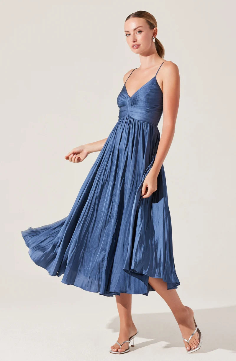 ASTR The Label Maeve Dress in Slate Blue