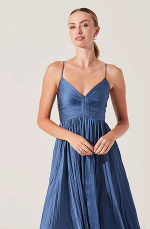 ASTR The Label Maeve Dress in Slate Blue