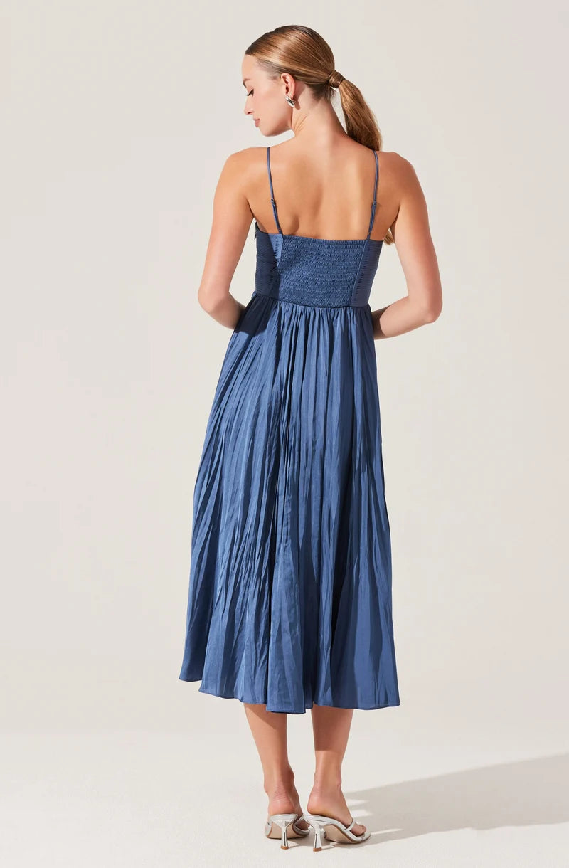 ASTR The Label Maeve Dress in Slate Blue