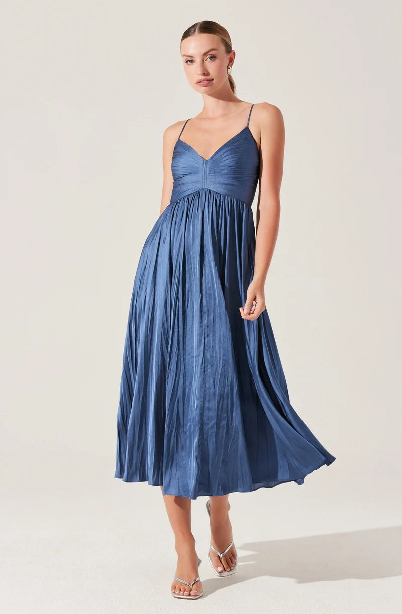 ASTR The Label Maeve Dress in Slate Blue