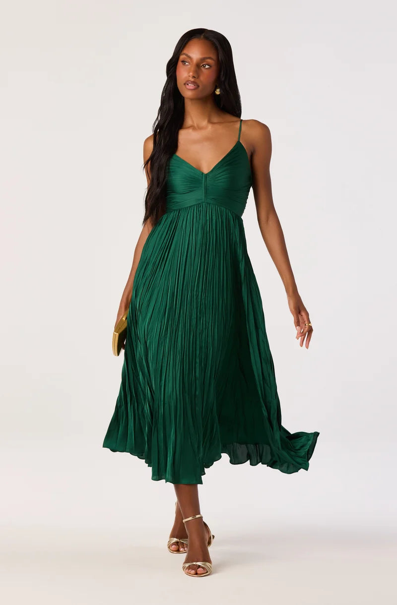 ASTR The Label Maeve Dress in Hunter Green