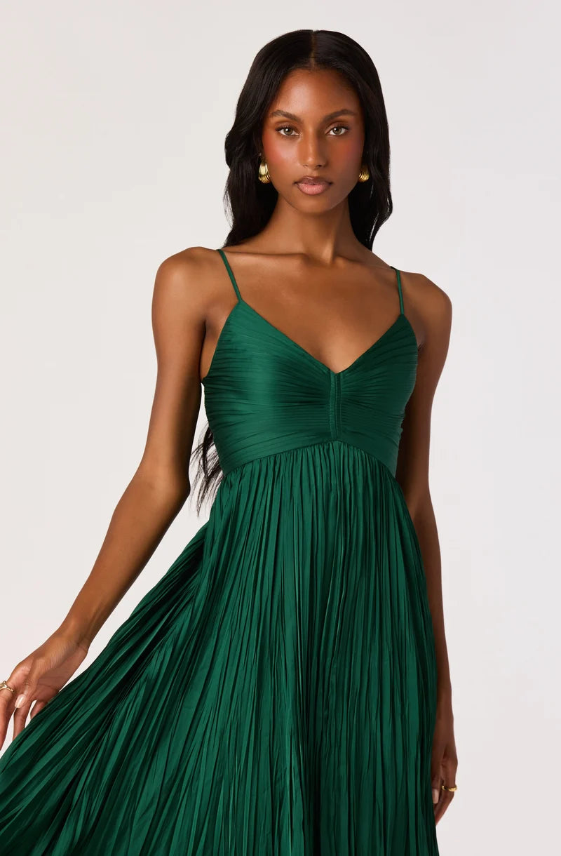 ASTR The Label Maeve Dress in Hunter Green