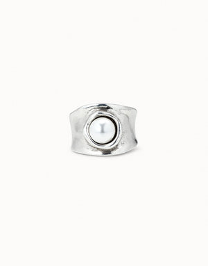 Uno De 50 Mi Talisman Silver Pearl Ring