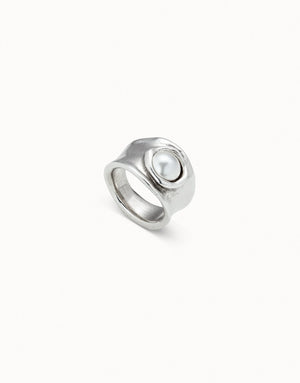 Uno De 50 Mi Talisman Silver Pearl Ring