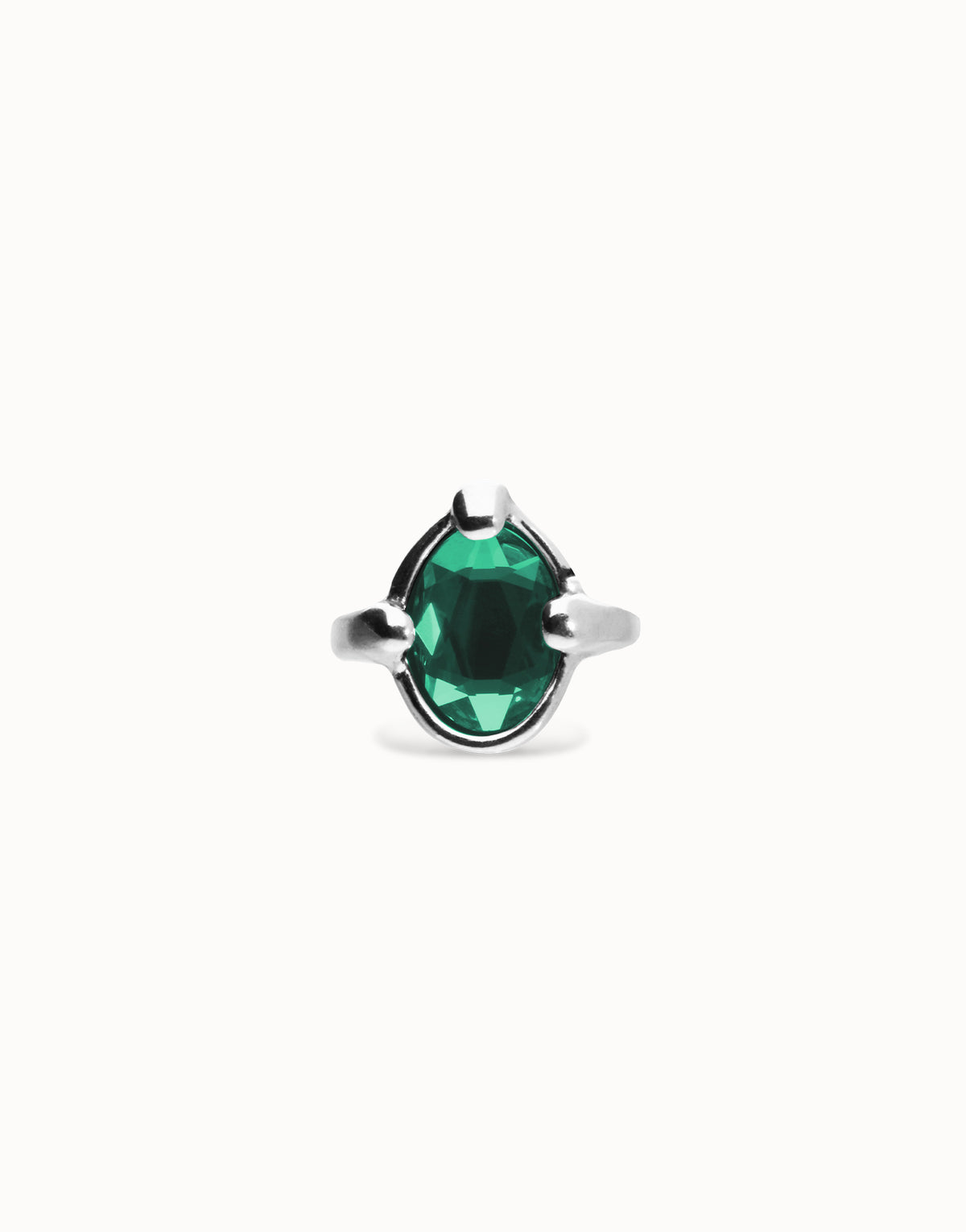 Uno De 50 Ser Deslumbrante Green Silver Ring
