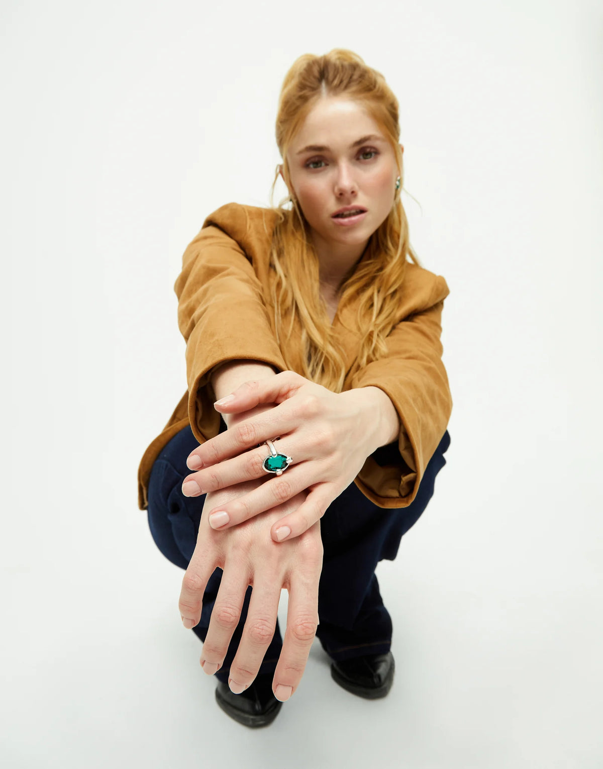 Uno De 50 Ser Deslumbrante Green Silver Ring