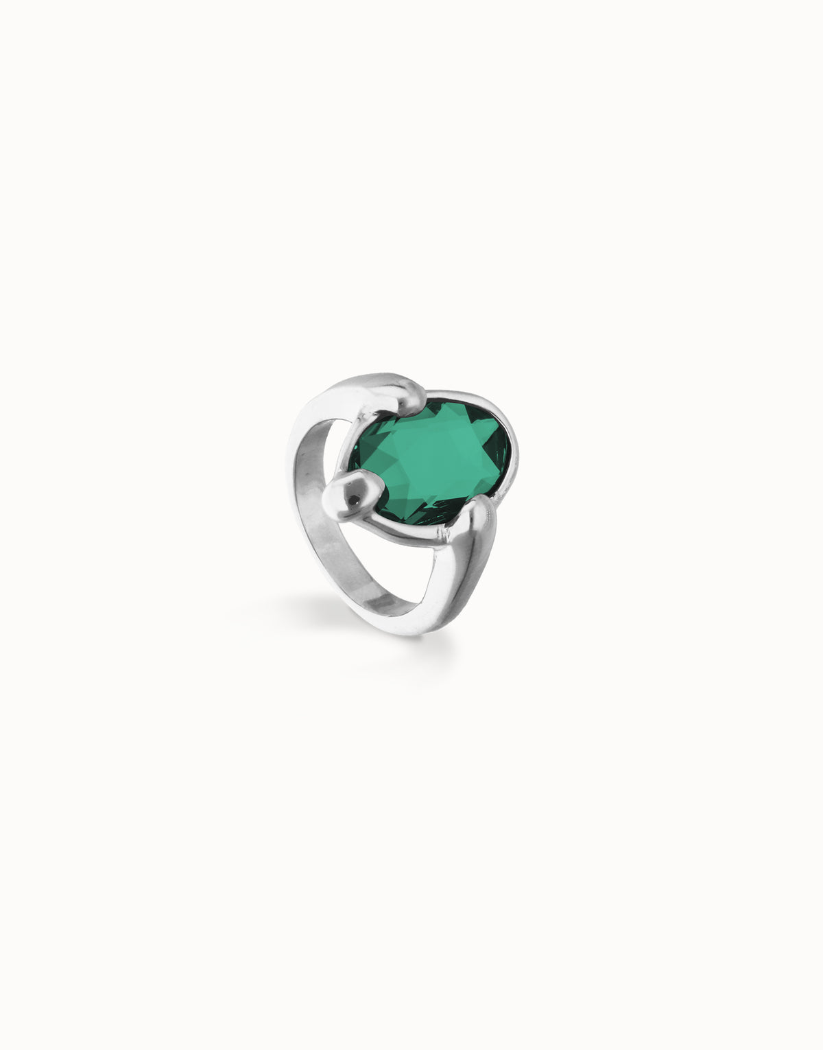 Uno De 50 Ser Deslumbrante Green Silver Ring