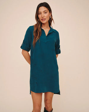 Bella Dahl Long Sleeve A Line Dress in Twilight