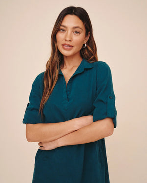 Bella Dahl Long Sleeve A Line Dress in Twilight