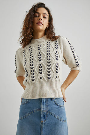 Rails Addy Oatmeal Navy Cables Sweater