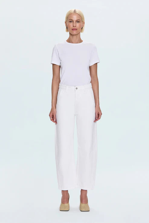 Pistola Beau Seamed Crescent Leg in Paper White