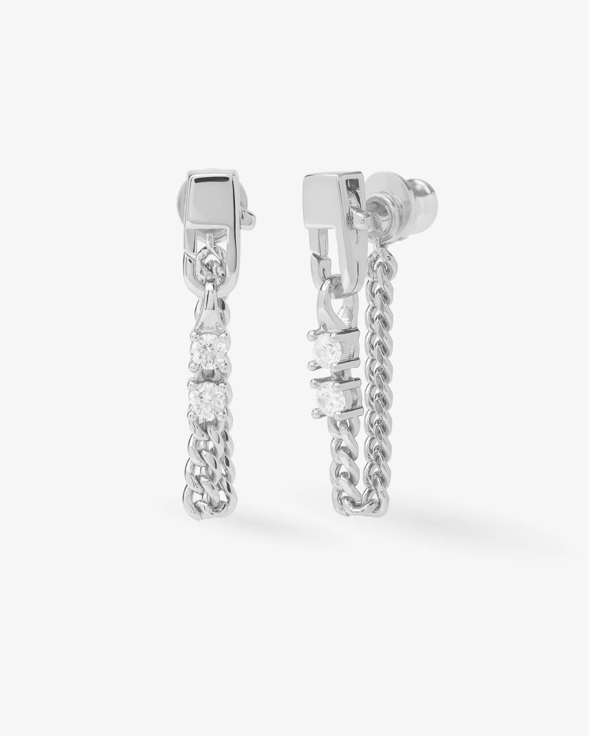 Melinda Maria Baby Julian Loves Diamonds Soft Hoops in Silver White